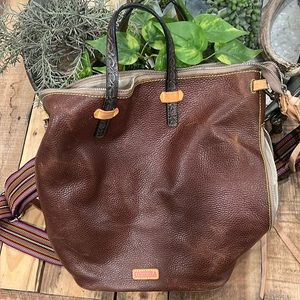 Consuela Magdalena Sling, brown leather, backpack, crossbody. Gently Used!